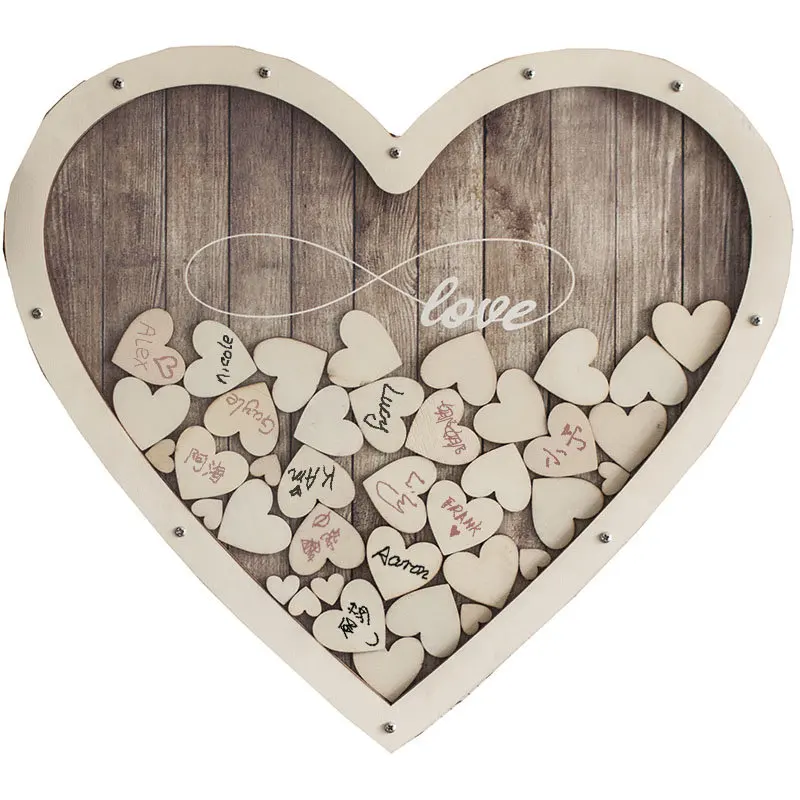 Heart shape Wedding guest book Decoration Rustic Sweet Heart Drop box Wedding drop box 3D Guestbook wooden PAPARTDIY design