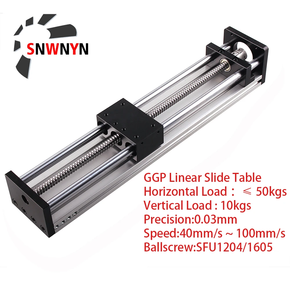 Sliding Table 100 200 300mm Effective Stroke CNC Linear Guide Stage Rail Motion Slide Table Ball Screw Actuator Module 3DPrinter