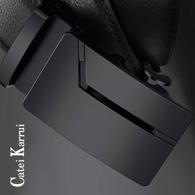 

Catei Karrui Men's Belt Set Ratchet Leather with Automatic Buckle Christmas Gift Top Quality Belt Cummerbunds Luxury Black Belts