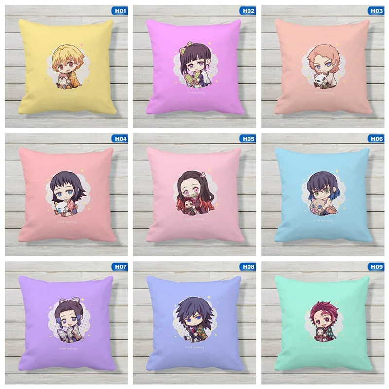 Japanese Anime Demon Slayer Cushion Cover Home Decorative Pillow Case 