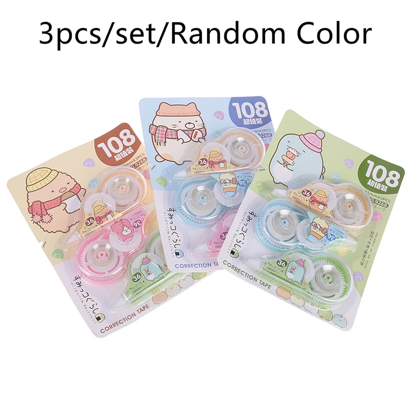 3pcs/lot Kawaii  Correction Tape Cartoon Writing Corrector Tools Office School