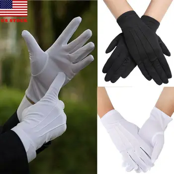 

1 pair Functional Cotton gloves Khan cloth quality check Solid gloves rituals play white gloves