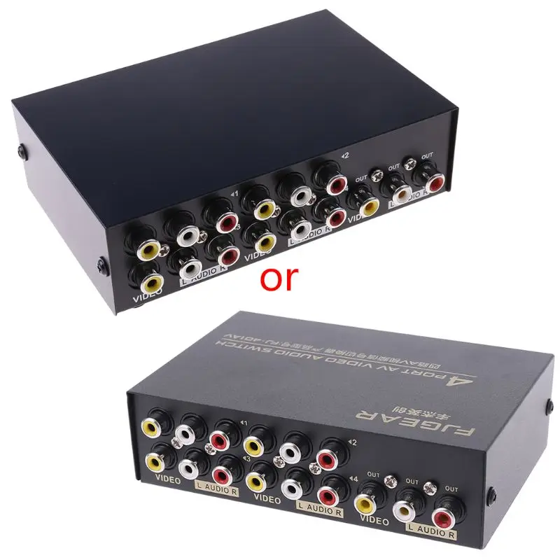 4 порта AV аудио видео RCA входа 1 выход переключатель сплиттер коробка|4 port switch|switch