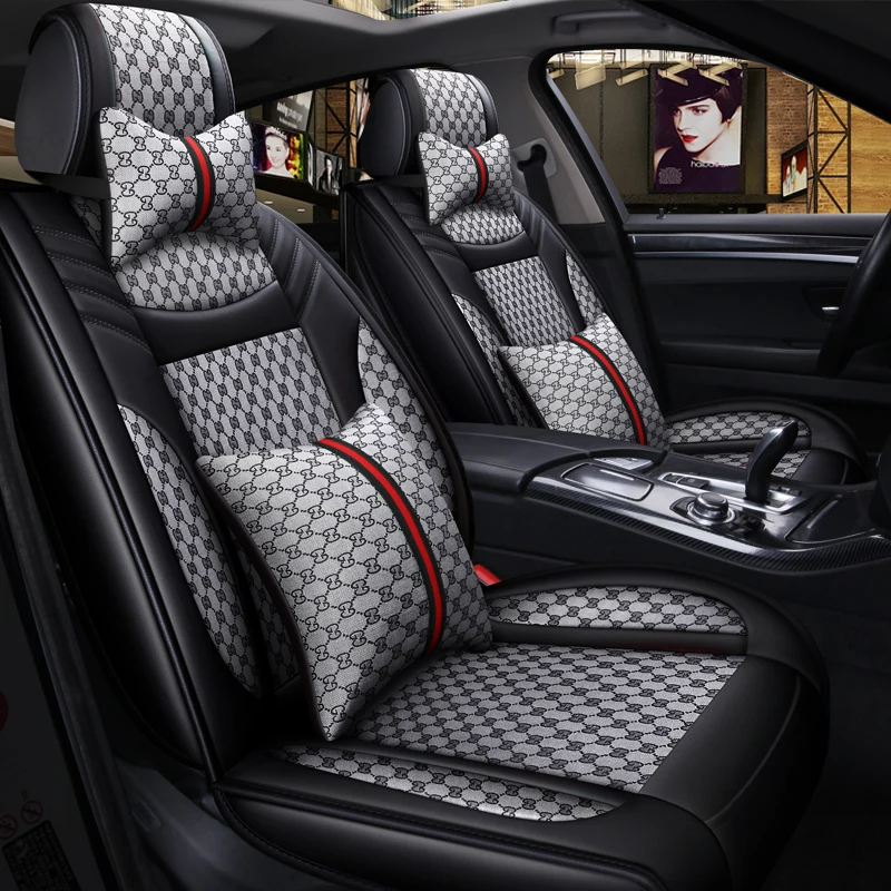 

WLMWL Leather Car seat cover for Ford fiesta ranger kuga mondeo fusion explorer s-max aler s-max all models heated seats