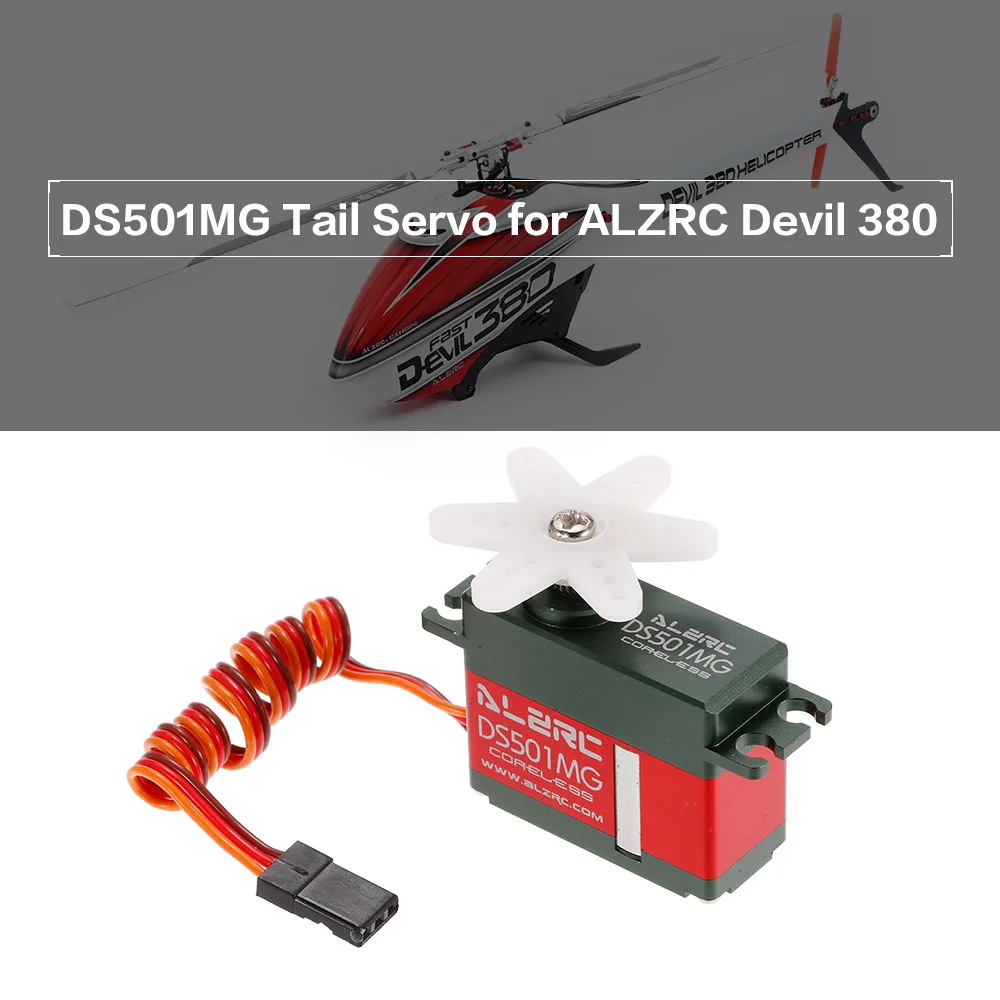 

DS501MG RC Coreless Motor Tail Servo for ALZRC Devil 380 420 450 Fast SAB Goblin 380 RC Helicopter Drone Parts