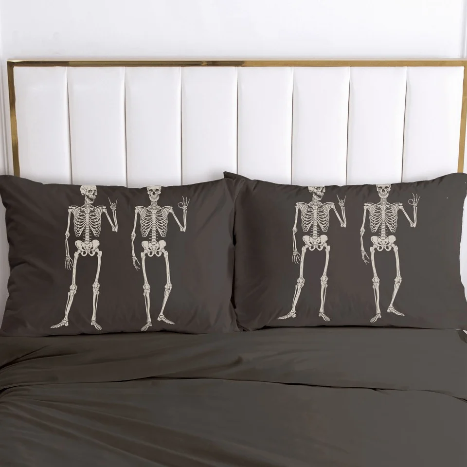 

2pc Pillow Case Pillowcase 50x70 50x75 50x80 50x90 80x80 70x70 Decorative Pillow Cover Skull Bedding Drop Shipping