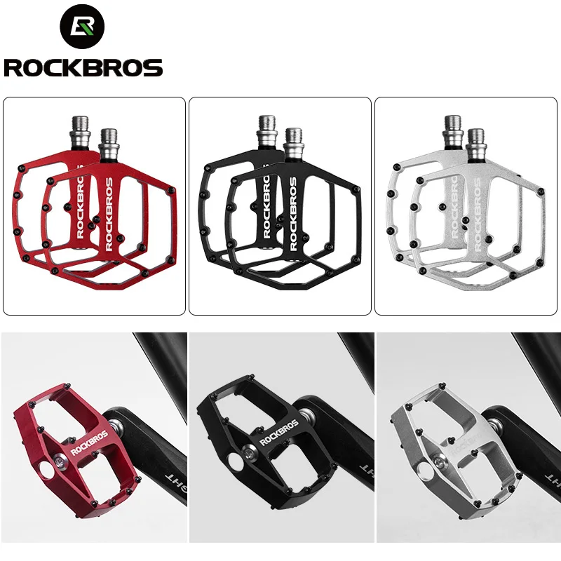 ROCKBROS Сверхлегкий велосипед, велосипед педали полый герметичный подшипник из алюминиевого сплава нескользящий клиат велосипед часть плоские велосипедные педали Mtb