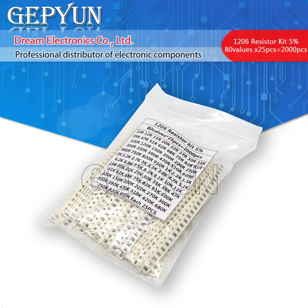 100PCS 1210 1% 1/2W SMD Chip Wirstand Wirstän 0R - 10M 0 10