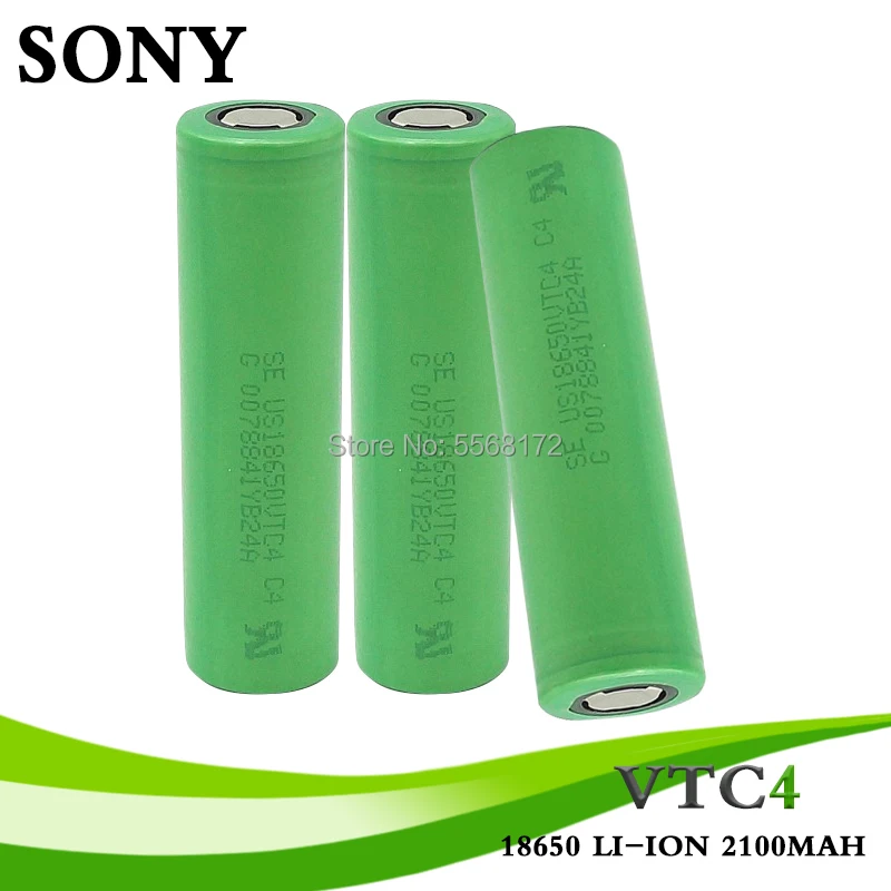 Sony 100% оригинальный 3 6 V 18650 VTC4 2100mAh Высокий сток 30 А батарея VC18650VTC4 электронные