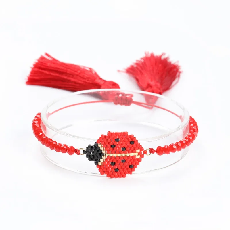 SHINUSBOHO Delicas браслеты с бусинами Beetle Bestfriend браслеты для женщин подарок ткацкий станок двойная палубная веревка браслет для мужчин ювелирные изделия с цветами - Окраска металла: MI-B180316B