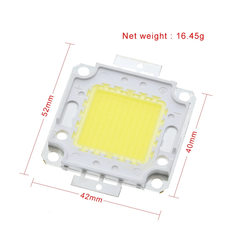 1 шт. чистый белый/теплый белый 100 Вт 24*48 светодиодный чип высокой мощности Светодиодный шарик высокой яркости 32-34 в для светодиодный уличный светильник