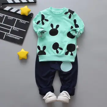 

2pcs Autumn Cute Cotton Suit Set Delicate Design Fashionable and Simple Toddler Kids O-Neck Pullover Sweatshirt Pants