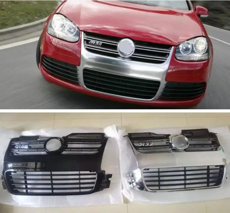 US $159.80 ABS Front Bumper Around Mesh Grille Grills Trims Cover FOR Volkswagen VW Golf5 Golf 5 MK5 R32 2005 2006 2007 2008 2009