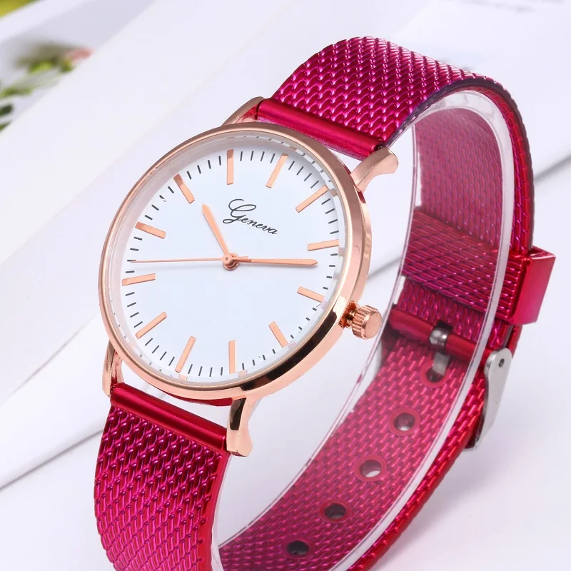 Мода Повседневный унисекс из Женевы ультра-тонкий циферблат Кварцевые аналоговые наручные часы женские часы relogio feminino