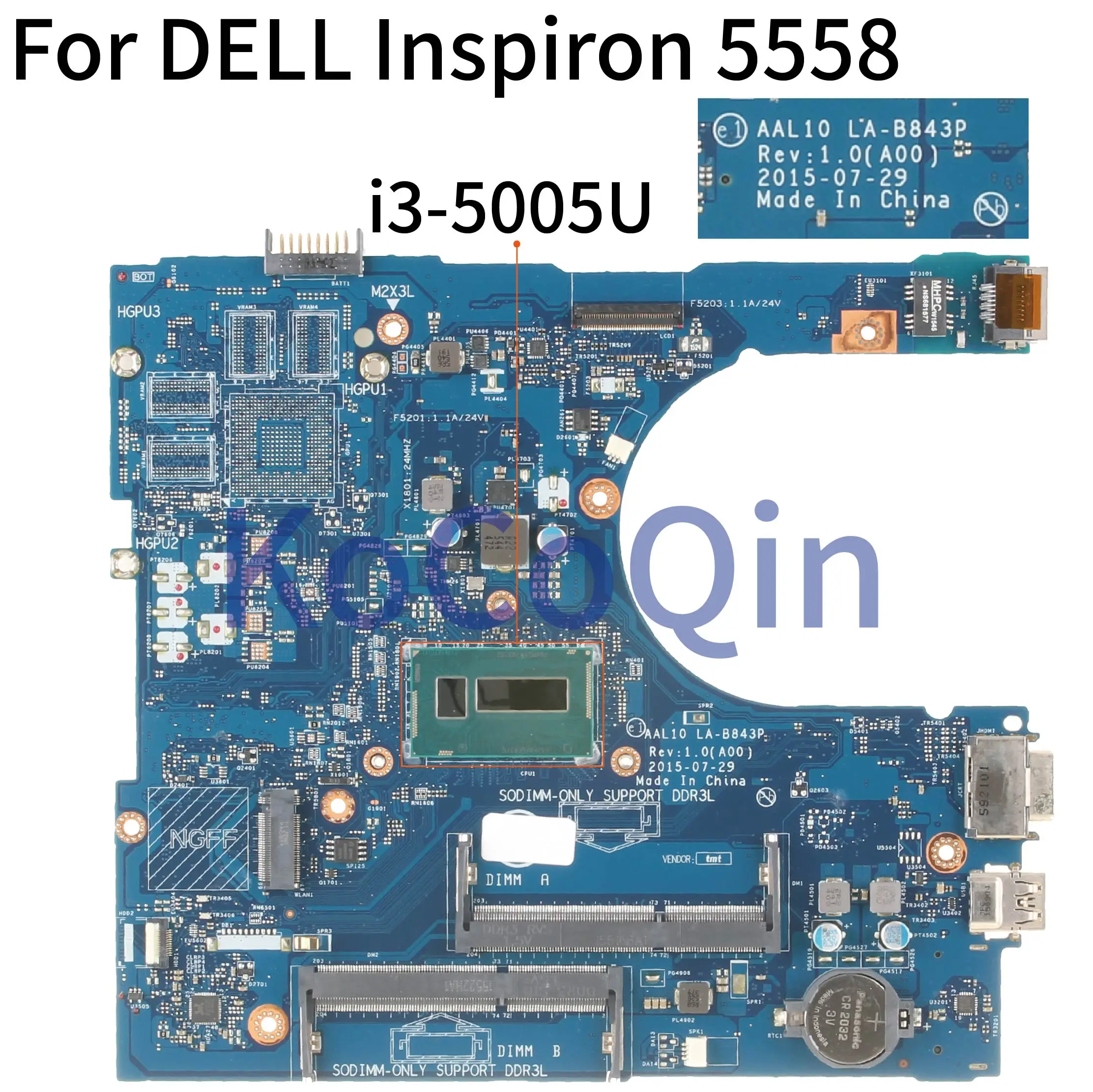 Cn 0nrnp9 Nrnp9 For Dell Inspiron 5458 5558 5758 Laptop Motherboard l10 La B843p Rev 1 0 A00 Celeron35u Mainboard 100 Test Laptop Motherboard Motherboard Motherboardmotherboards For Laptops Aliexpress