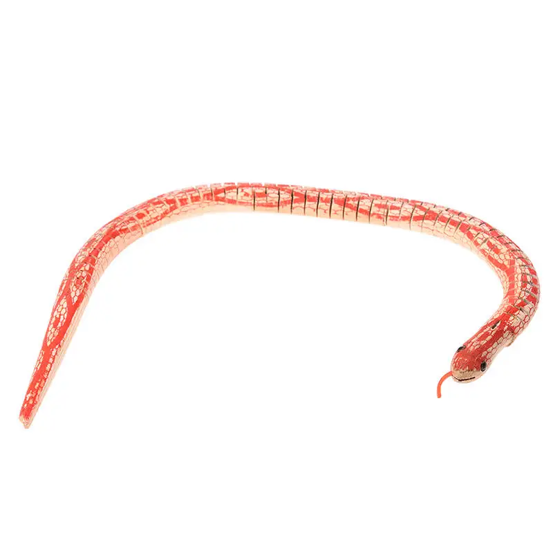 Red Beige Wooden Flexibility Simulation Bendy Snake Toy Adorn M5T1 