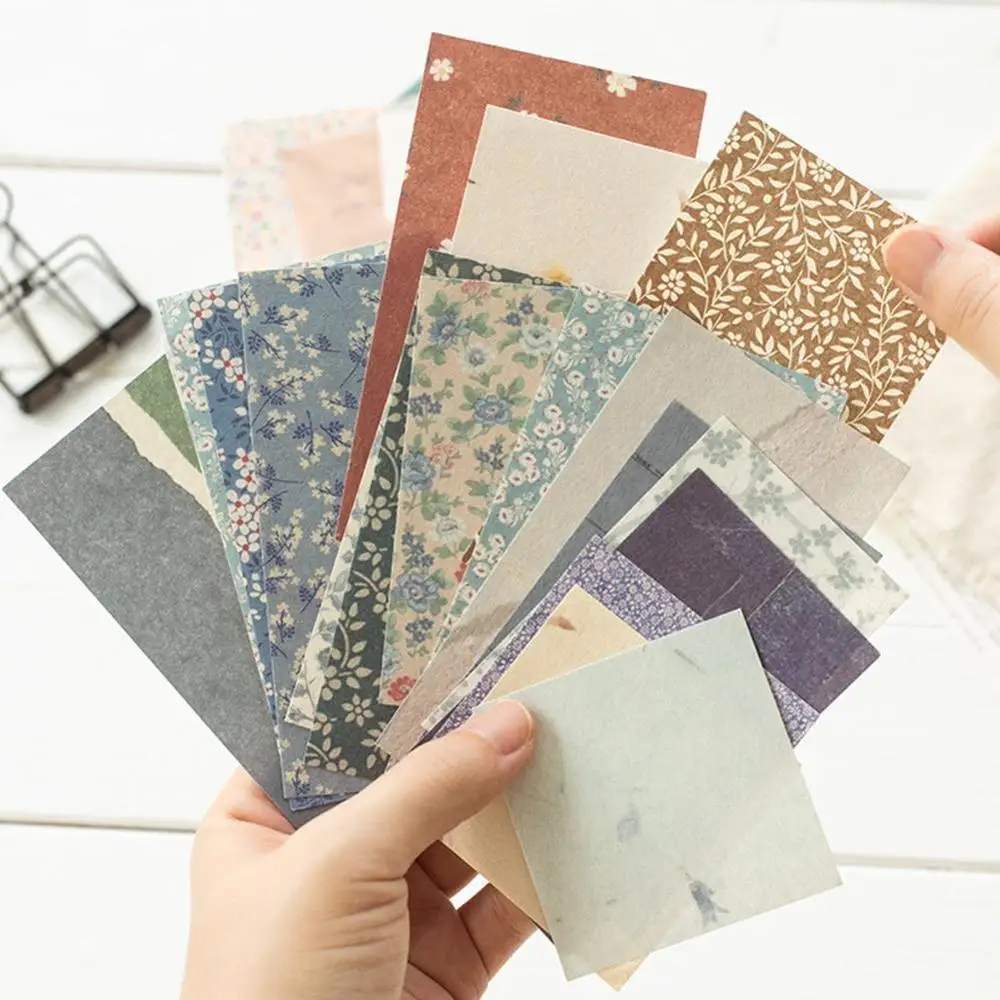 

60PCS Creative Small Fresh Retro Memo Basic Journal DIY Decorative Material Paper Collage Scrapbook Stationery Back To School