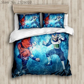

DRAGON BALL Z 3D Bedding Set Son Goku Vegeta Duvet Cover Set Pillowcase Bed Set Comforter Bedclothes Queen King Bed Linen 01