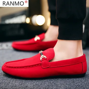 

Spring Summer Mens Loafers Plus Size Lightweight Comfortable Flat Casual Shoes Men Breathable Slip on Soft Leather Driving Shoes