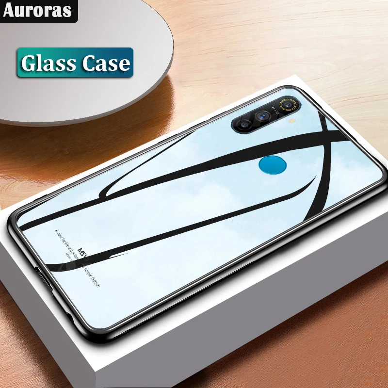 Чехол Auroras для Realme C3 чехол из закаленного стекла с мягкой рамкой Противоударная
