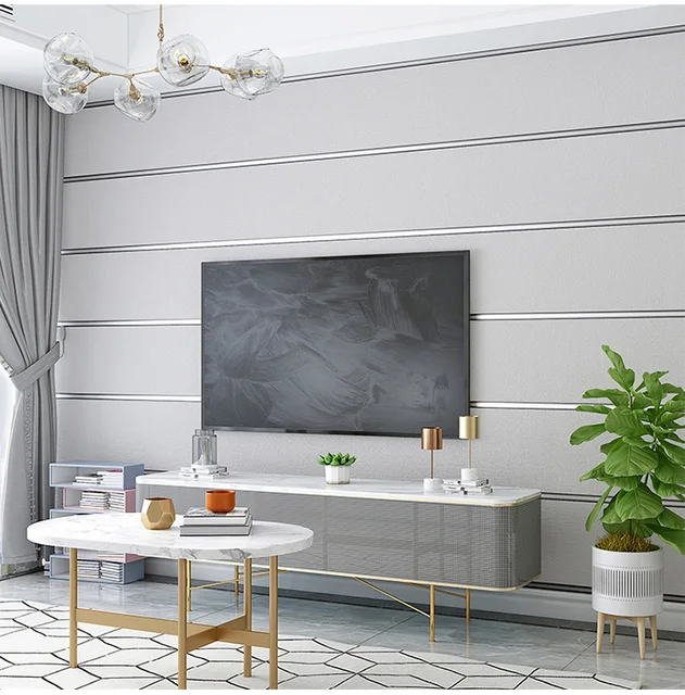 Plain Grey Silver Stripes Flocked Wallpaper Room Decor Modern Luxury  Striped Texture Solid Gray Background Wall Paper Roll - Price history &  Review, AliExpress Seller - ovoin Official Store
