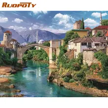 RUOPOTY Painting By Numbers Scenery Drawing On Canvas HandPainted For Adults Picture By Number City Home Decoration Gift