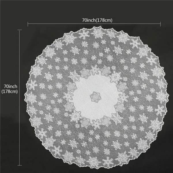 Белая кружевная скатерть для обеденного стола, круглая квадратная Рождественская скатерть, вечерние украшения, снежинка, Рождественская скатерть, декоративная крышка
