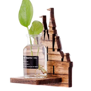 

Wall-mounted Hydroponic Flower Green Radish Transparent Vase Vintage Home Decor FPing