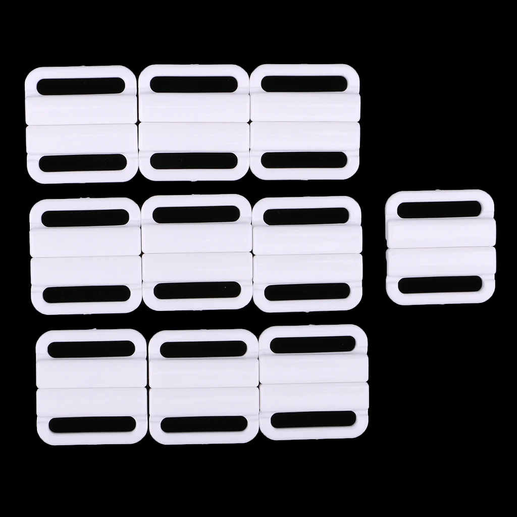 10 Sets Fashion Webbing Bra Buckles Plastic Bra Clip Strap Holders for Sewing