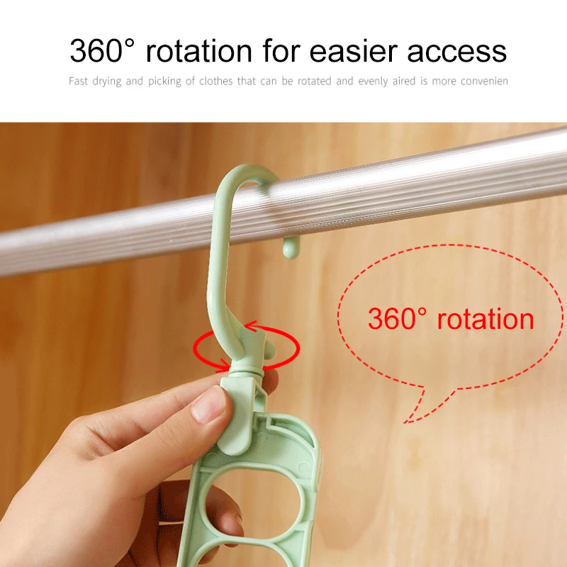 Nine-hole Rotating Magic Clothes Hanger Holder Anti Slip Clothing Garment Hanging Racks Save Space Wardrobe Closet Organizer