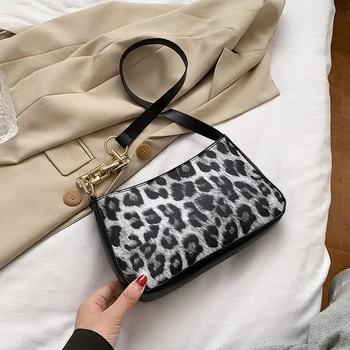 

Retro Animal Pattern Women Handbags Zebra Leopard Print PU Leather Shoulder Bags Female Underarm Bag Ladies Classic Wild Handbag