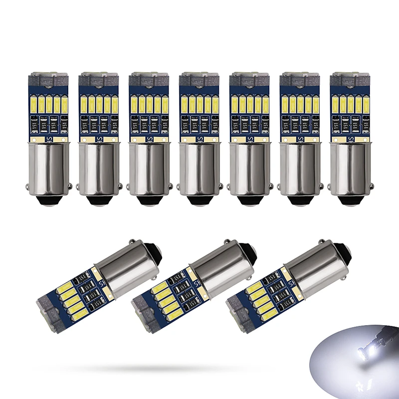 10 шт. BA9S светодиодный лампы T4W Автомобильная светильник ПА 4014 15 SMD неполярная