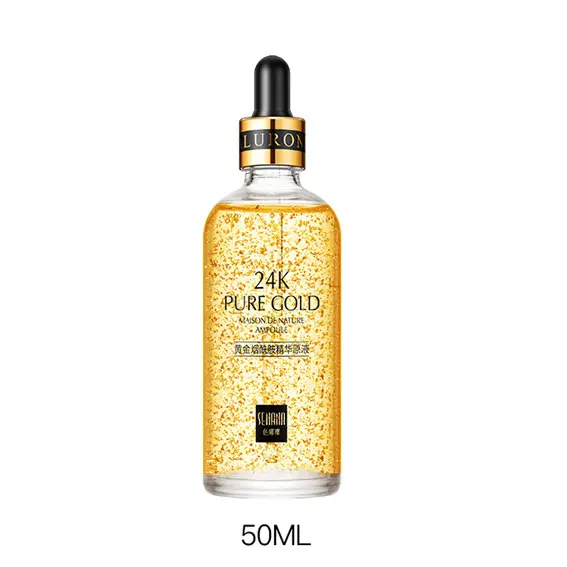 50ML Сенана 24 к Золотая Гиалуроновая кислота эссенция усадочная поры осветляющая никотиamуход за кожей подтягивающая укрепляющая эссенция антивозрастная Сыворотка для лица - Вес нетто: 50ML