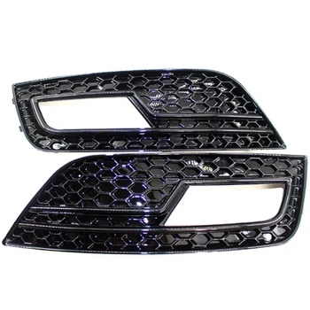 

2Pcs for RS4 Style Glossy Black Front Bumper Fog Light Lamp Grilles for A4 B9