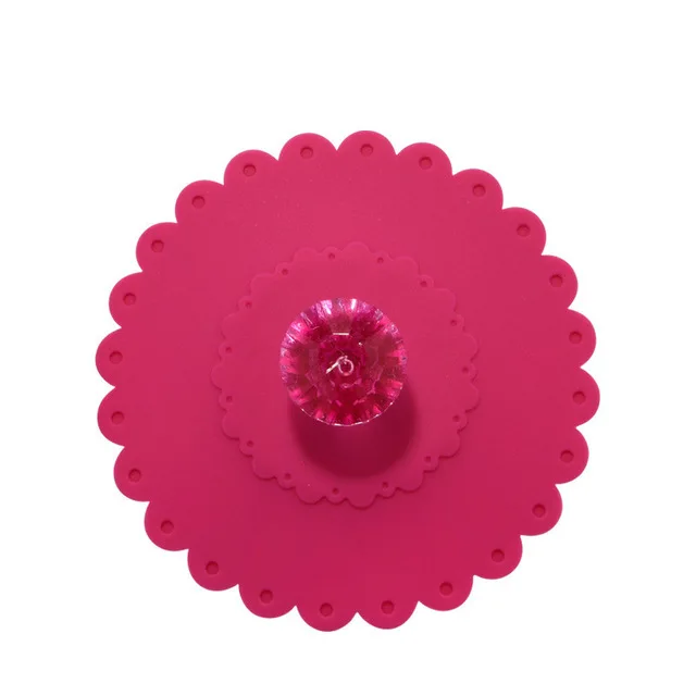10,8 см Мультяшные силиконовые крышки для чашек, пылезащитные многофункциональные креативные крышки для воды, керамические стеклянные кружки, крышки для чашек, аксессуары для чашек - Color: Rose Red(10.5cm)
