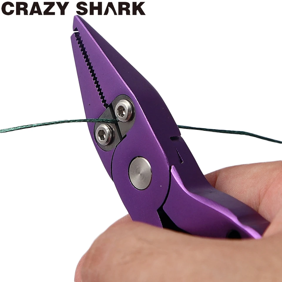 CrazyShark 115 мм мини портативные рыболовные плоскогубцы из алюминиевого сплава, разделенное кольцо для удаления крючков, оплетка, режущие инструменты для ловли карпа