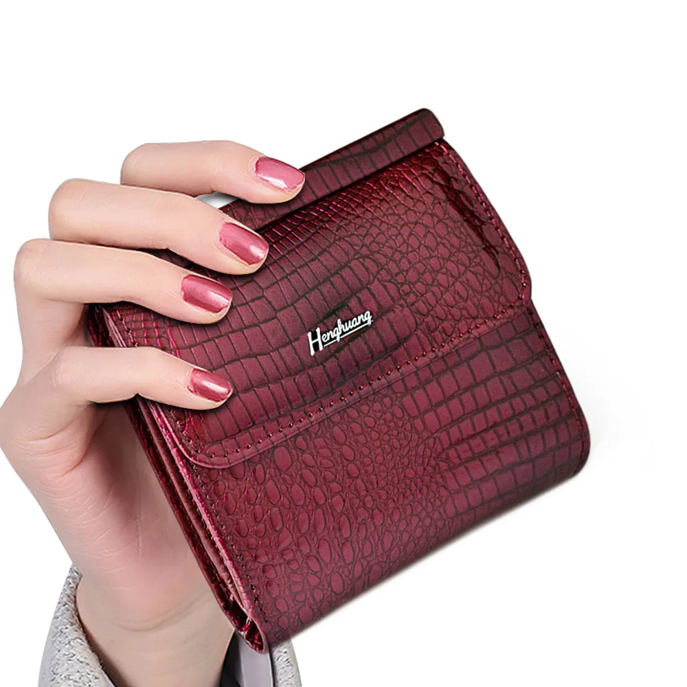 Female Purse Card-Holder Short Mini Wallets Genuine-Leather Women Luxury Clutch Ladys