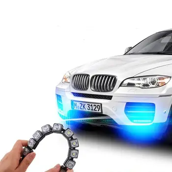 

1 Pair Universal Bendable 9 LED Car Running Headlight High-power Car Styling Decoration Waterproof LED Headlamp Headlight D6J3