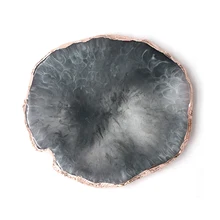 Агат палитра окраски гель Профессиональный легко чистить смолы Золотой Край пластины ногтей изысканный лак