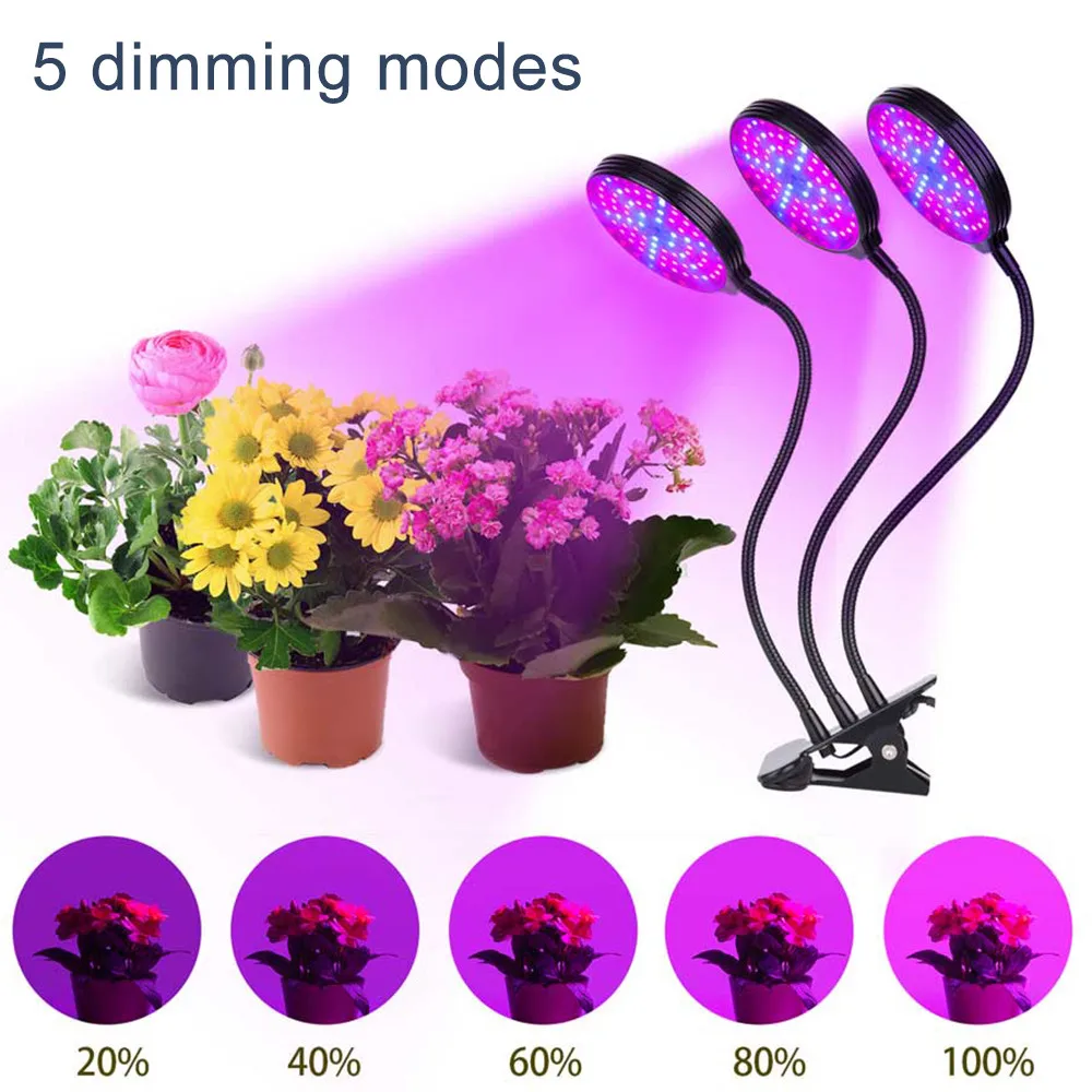 

USB Powered Full Spectrum LED Grow Light Waterproof Clip-on Phyto Lamp Desktop Plant Growth Lighting For Indoor Flowers