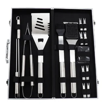 

Outdoor 16 Piece Stainless Steel Tube Handle Barbecue Set Bbq Aluminum Box Barbecue Tool Portable Set Home Barbecue Tool