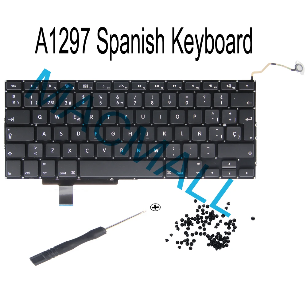 Nuovo Per Macbook Pro 17 "A1297 Sostituzione Sp Spagna Viti Tastiera Spagnola 2009 2010 2011 2012 Anno