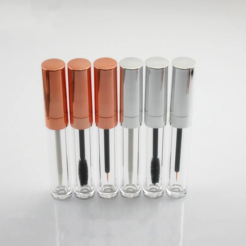 

Wholesale 6ml Empty Eyeliner Container Bottle Tube Liquid Lip Gloss Bottle Applicator Mascara Refillable Tube Rose Gold/silver l