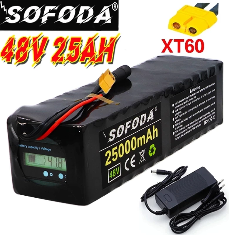 48V 25Ah Li Ion Батарея 13S4P фара для электровелосипеда в 30A BMS 48v литий пакет электрических велосипедов