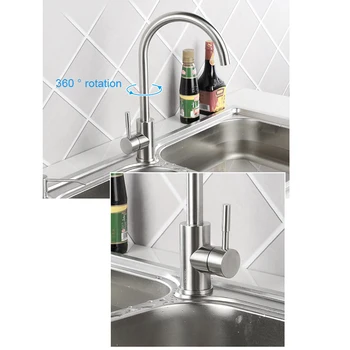 

Faucet Tap Stainless Steel 360 Degree Rotatable Hot Cold Mixer Durable for Home Kitchen Sink UND Sale