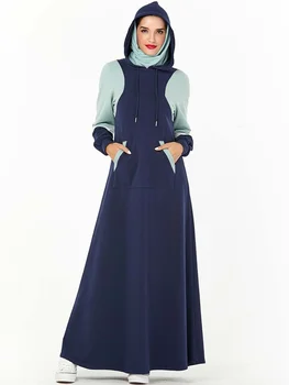 

Plus Size Hoodie Abaya Dubai Turkish Hijab Muslim Dress Women Islamic Clothing Abayas Caftan Kaftan Dresses Omani Robe Kleding