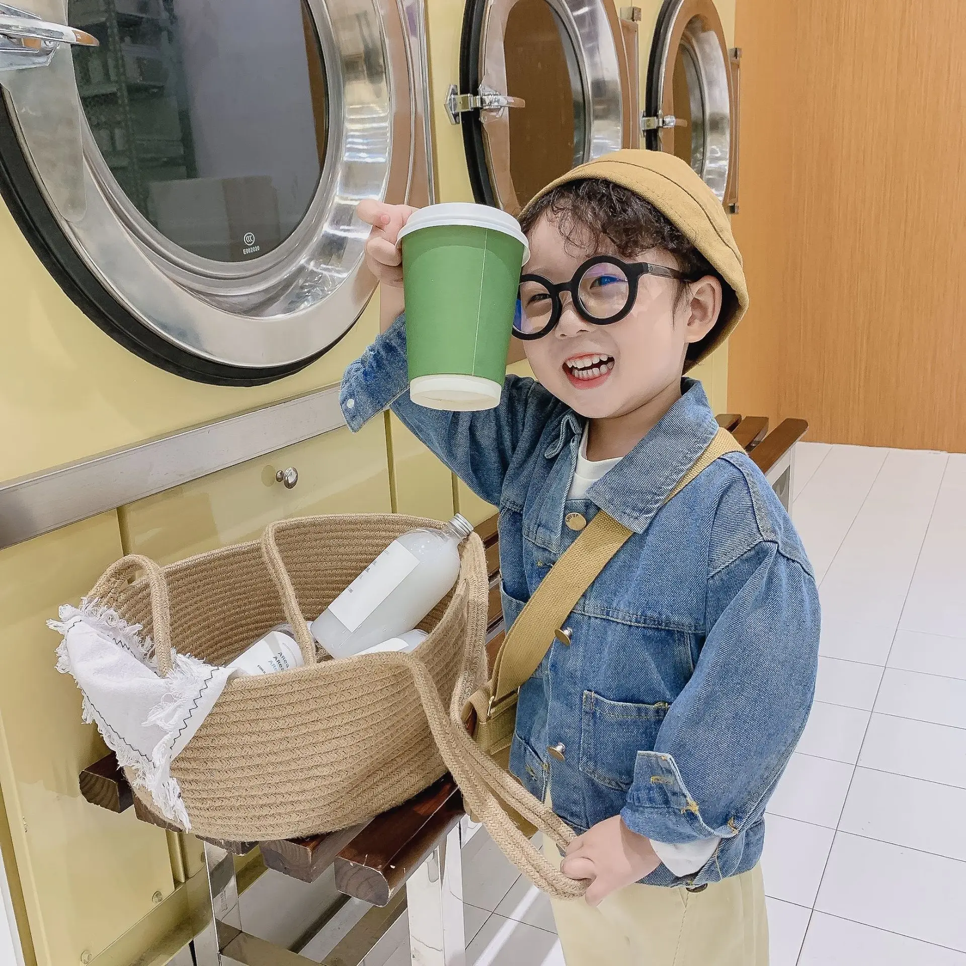 

Childrenswear 2020 Spring Season Korean-style Men And Women Children Versatile Solid Color Jeans Coat Casual Jacket Clothing