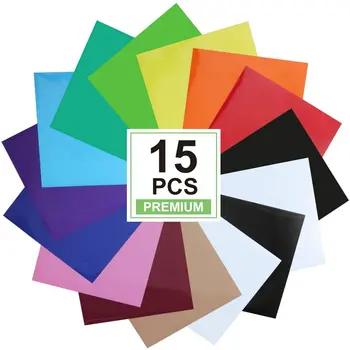 

Heat Transfer Vinyl for T-Shirts 12in.x10in. 15 Sheets-Iron On Vinyl HTV Bundle