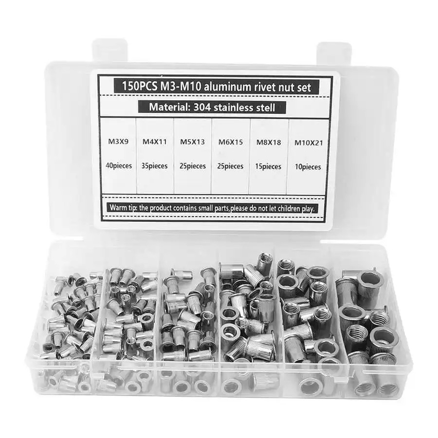 150 шт. M3/M4/M5/M6/M8/M10 заклепки из нержавеющей стали гайка для крепления 0 5 мм-6 мм