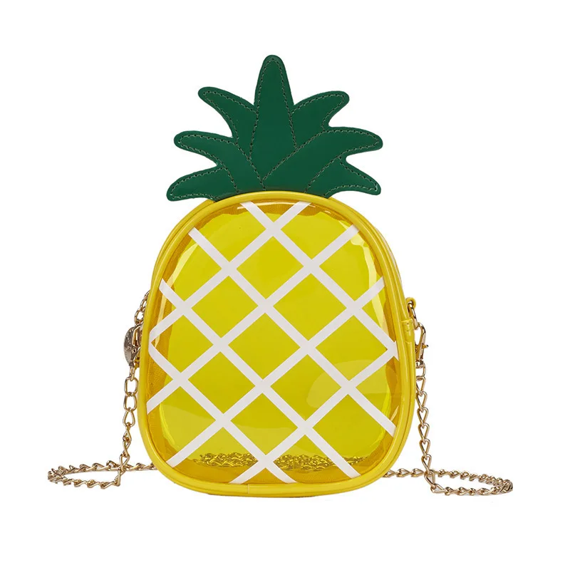 

2018 New Style Fashion Korean-style Personalized & Creative Pineapple Stereo Square Sling Bag Transparent WOMEN'S Bag Cute Bag